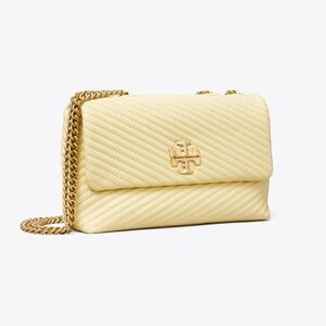 Tory Burch Small Kira Moto Quilt Convertible Shoulder Bag - Lemon Swirl